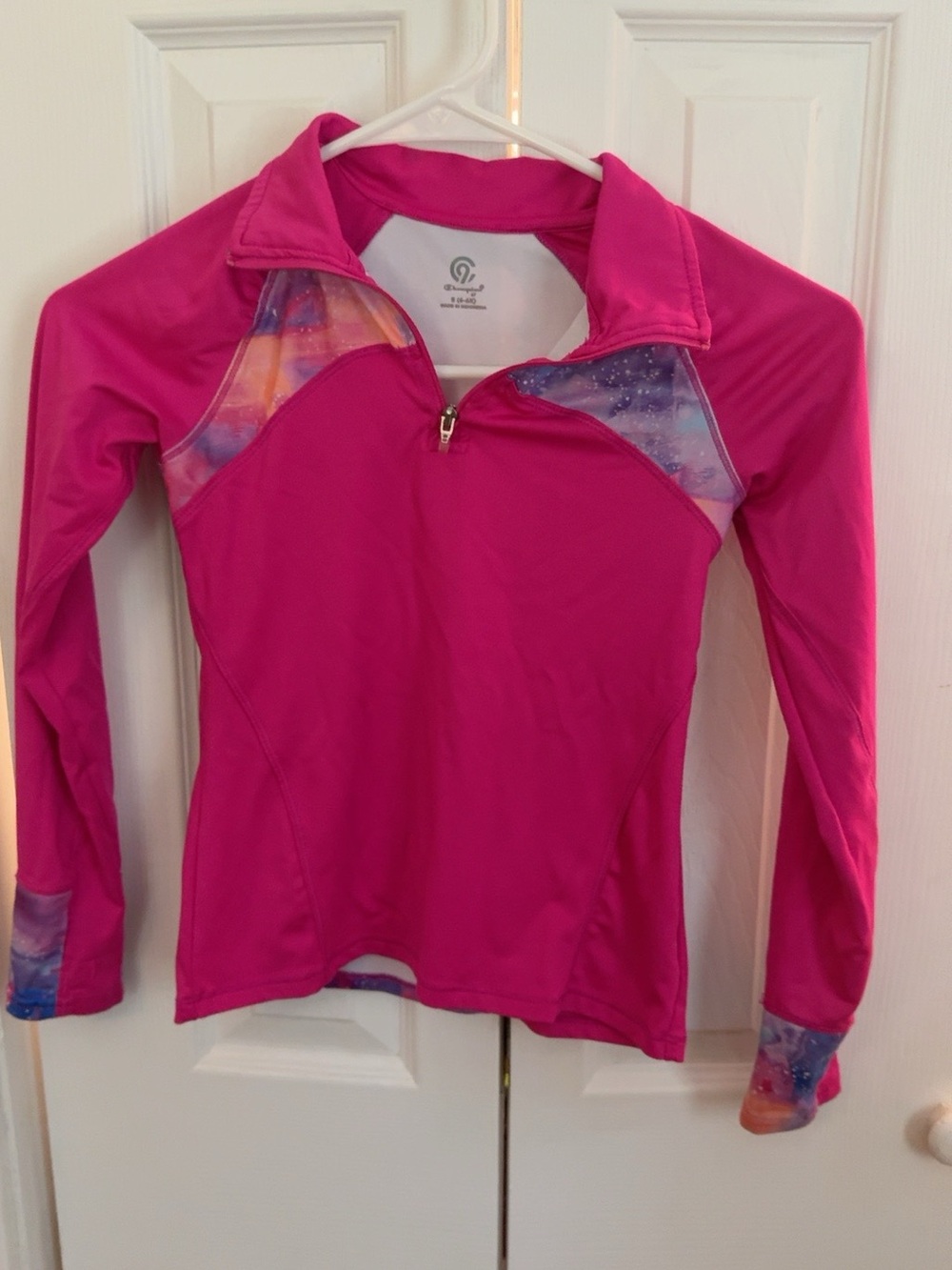 Champion Girls 6-6X Pink Quarter Zip Athletic Pullover